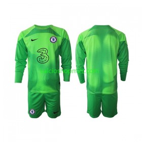 Chelsea Portiere Bambino Maglia Terza 2022/2023 Manica Lunga (+ Pantaloncini)